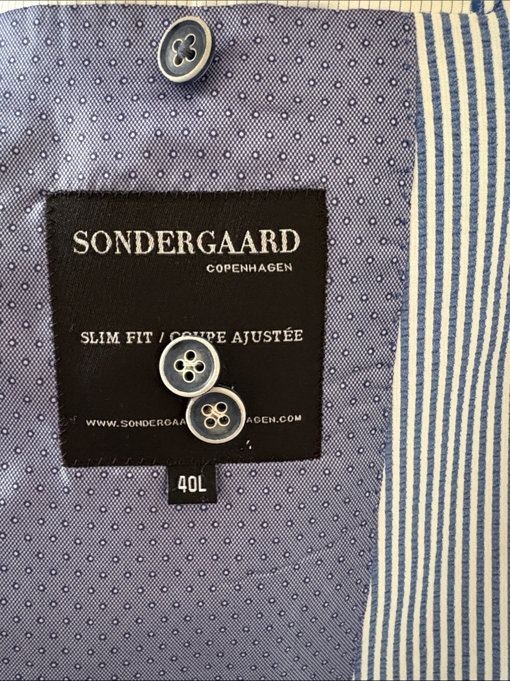 Sondergaard SeerSucker Blazer 40L - stained :(